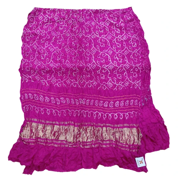 Pink colour Bandhani gajji silk dupatta