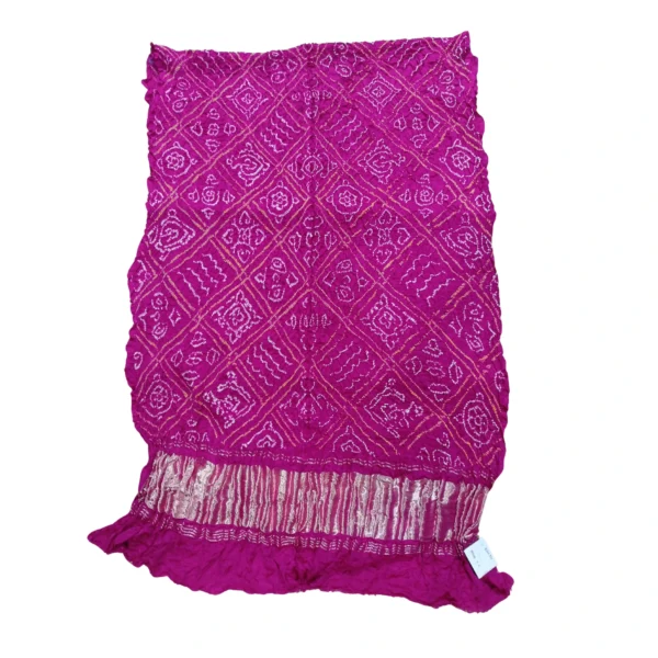 Pink colour Bandhini gajji silk dupatta