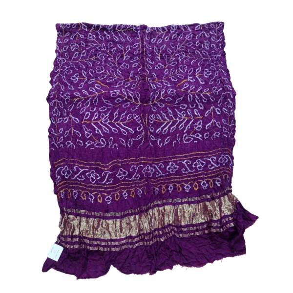 Purple colour Bandhini gajji silk dupatta