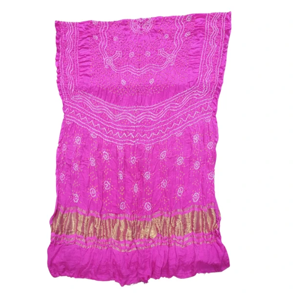 Pink colour Bandhini gajji silk dupatta