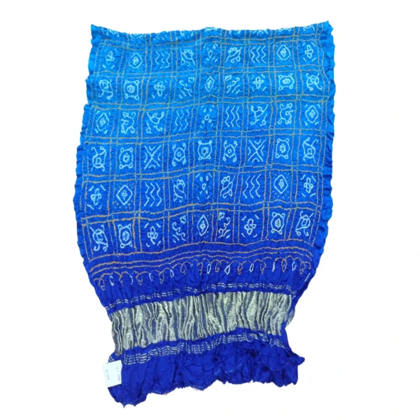 Blue colour bandhani gajji silk dupatta