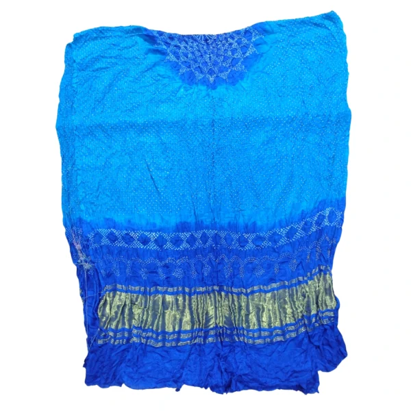 Blue colour bandhani gajji silk dupatta