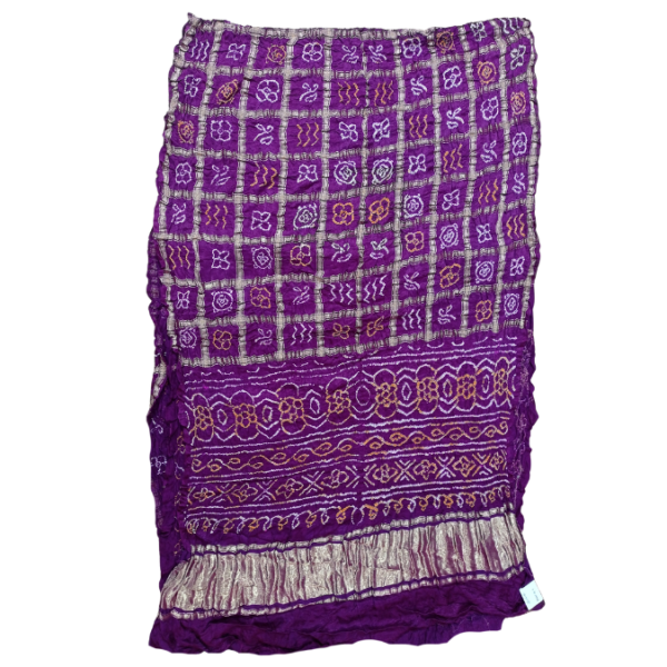 Purple colour Garchola saree - Image 3