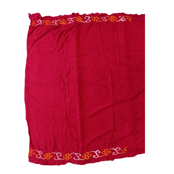 Red colour Garchola bandhani saree - Image 5