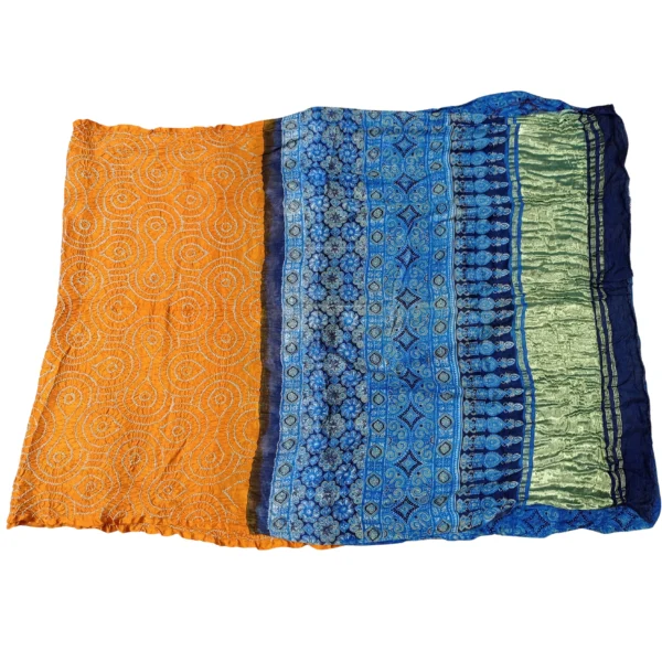 Yellow colour Ajrakh bandhani saree - Image 3