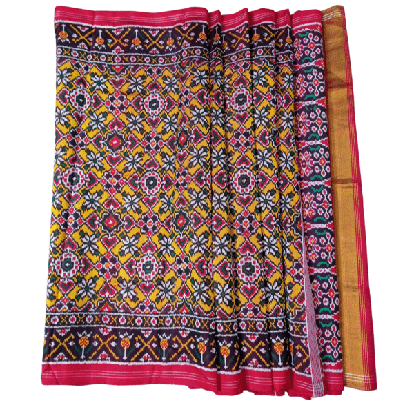 Yellow colour rajkot twill patola saree - Image 3