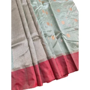 Blue colour chanderi rawmango saree