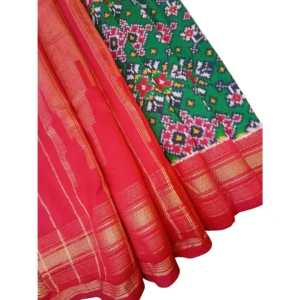 Double ikkat twill patola saree