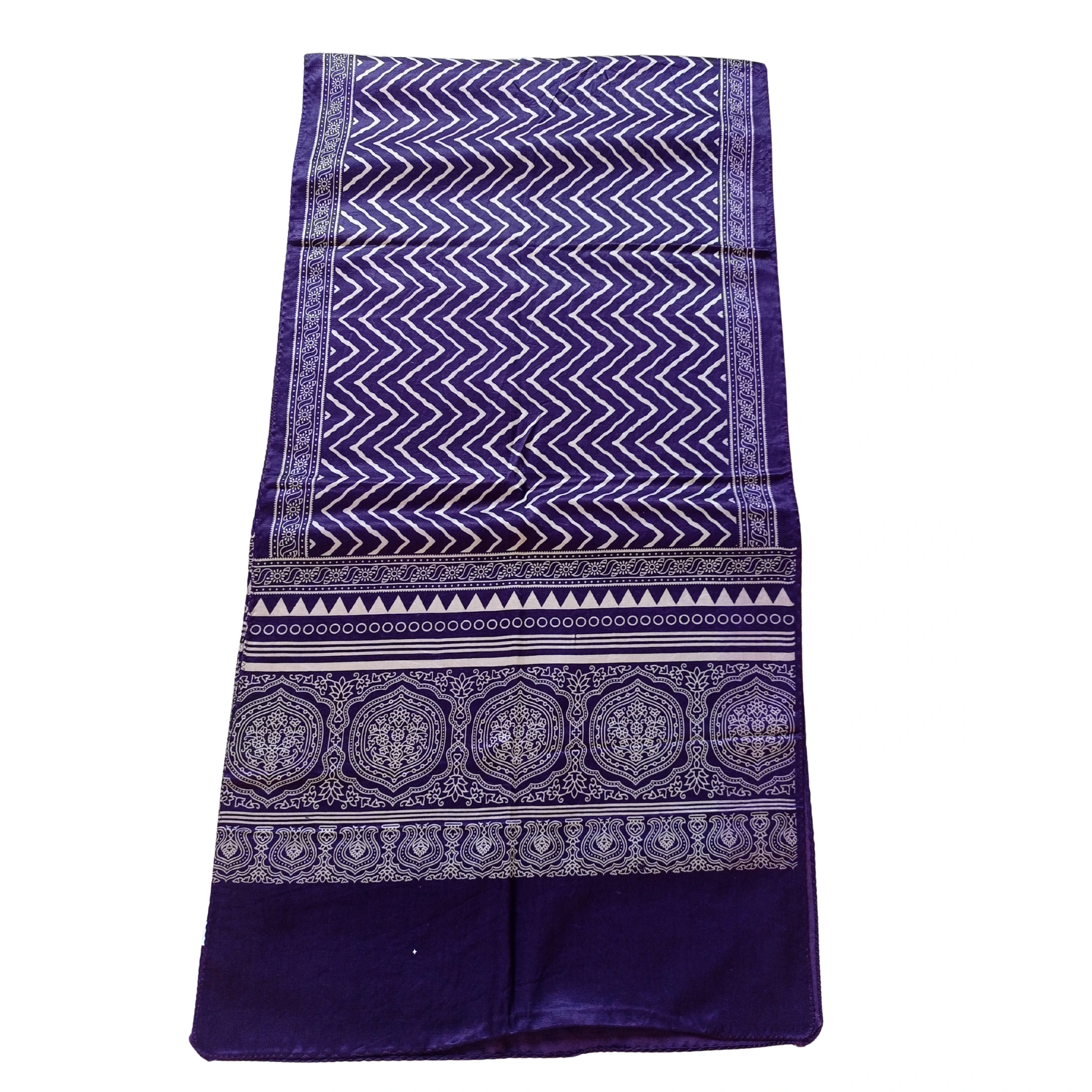 Dark purple colour ajrakh stole