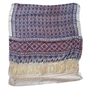 Beige colour Ajrak gajji silk dupatta