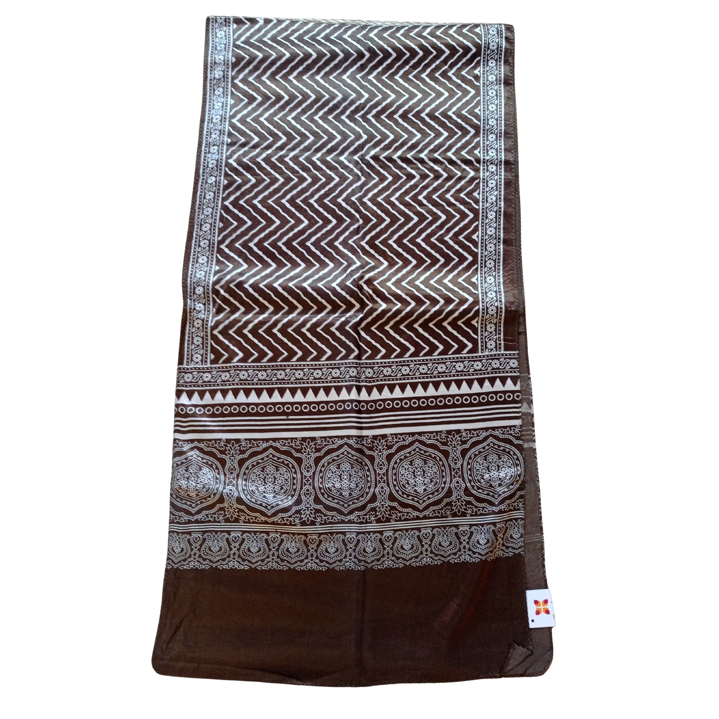 Brown colour ajrakh stole