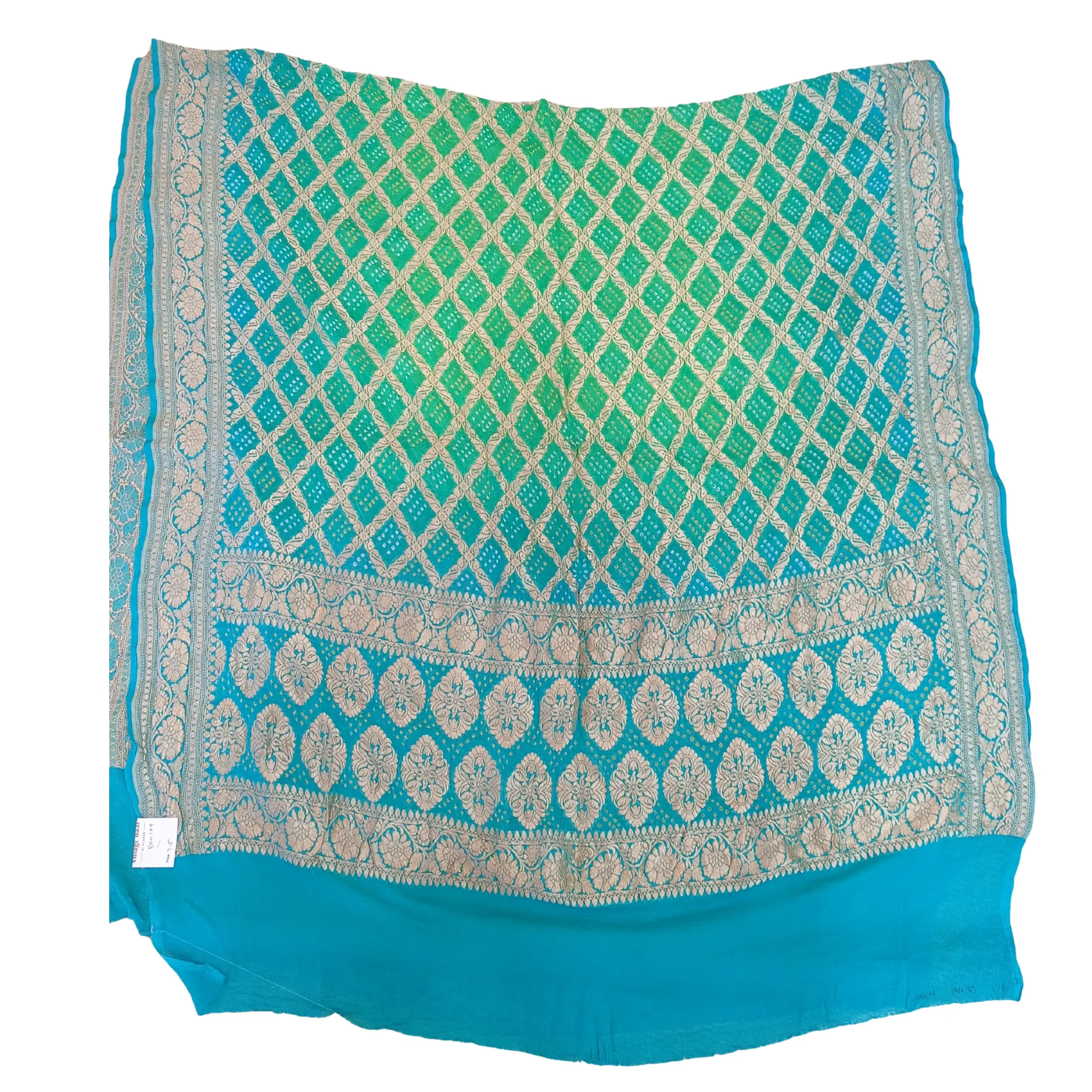Green colour bandhani georgette dupatta