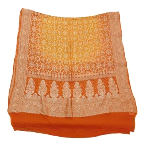 Yellow colour bandhani georgette dupatta