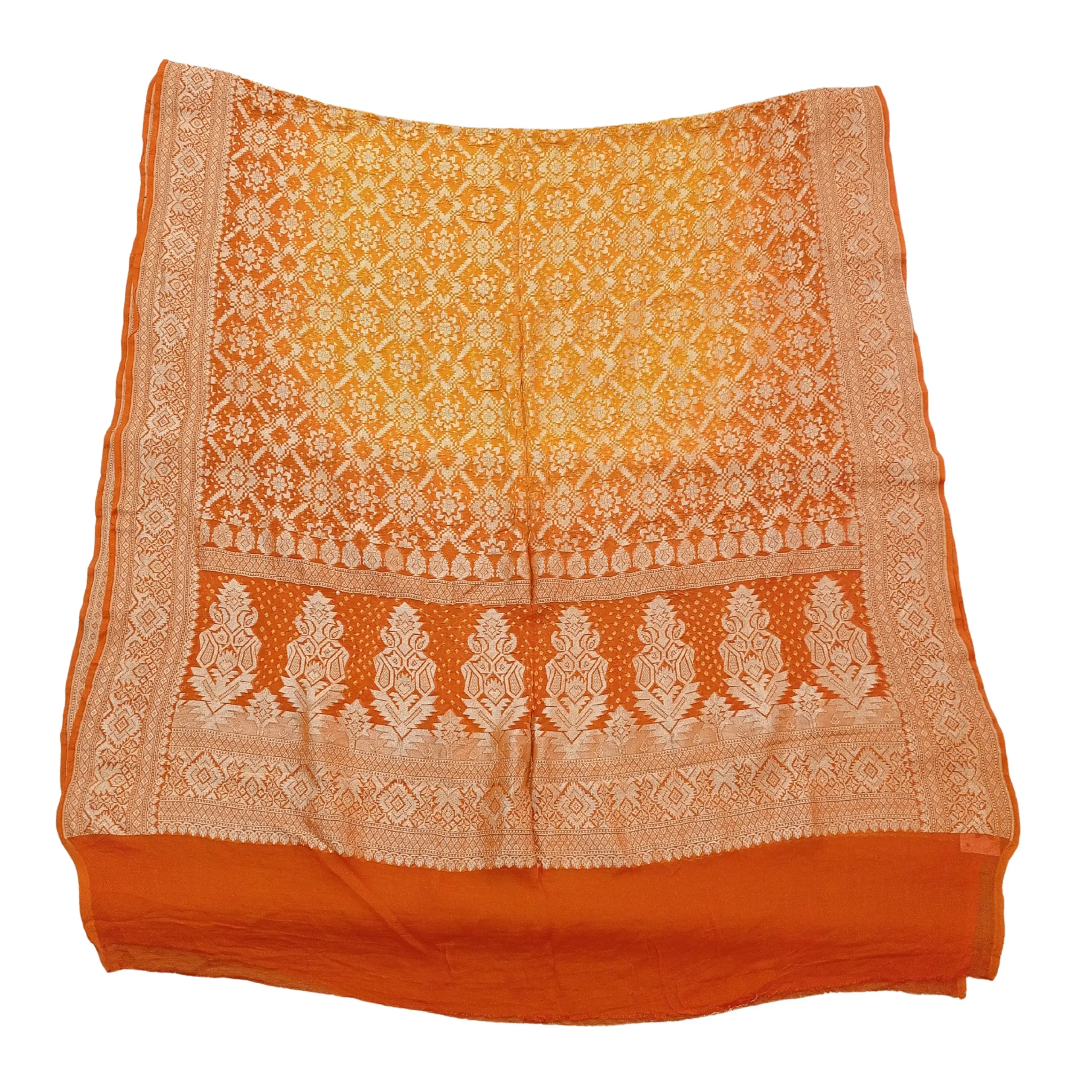 Yellow colour bandhani georgette dupatta
